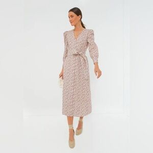 Floral Wrap Maxi Dress in Light Pink